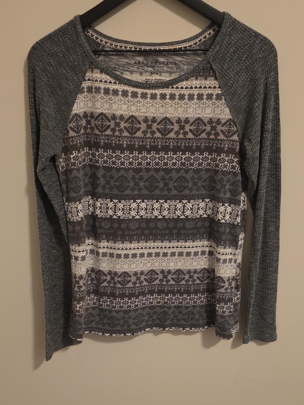 Aeropostale Fair Isle Raglan Long Sleeve Top